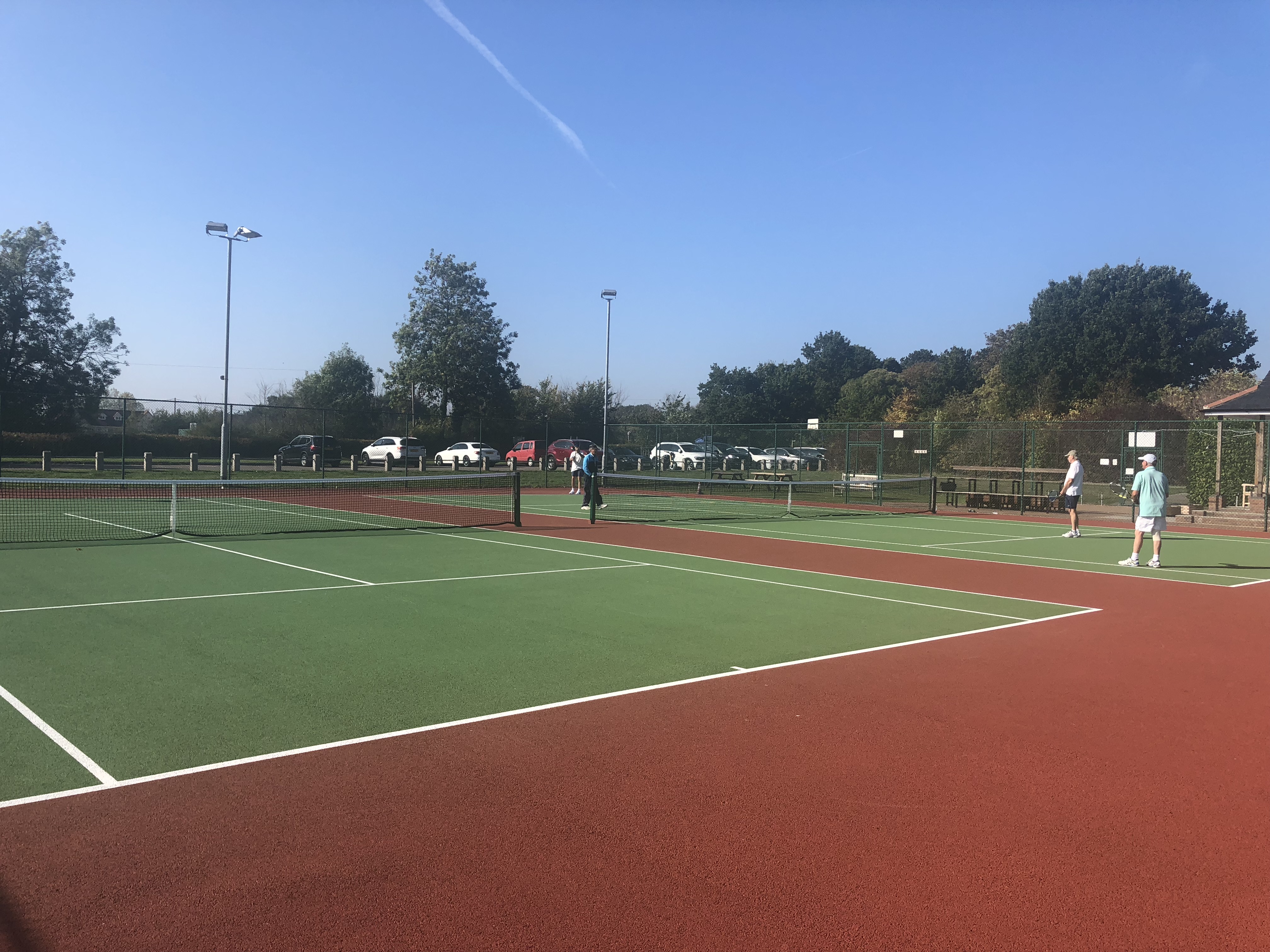 A tennis court construction with porous asphalt for an Essex based club
