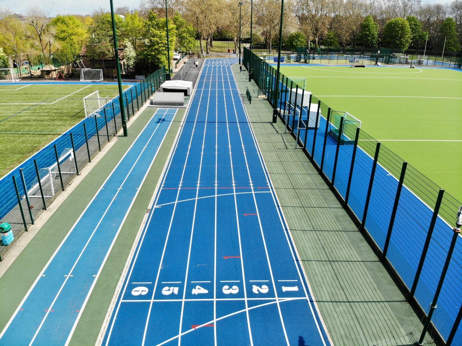 The polymeric surface at Paddington Recreation Ground was finished in a striking Westminster City Council blue.