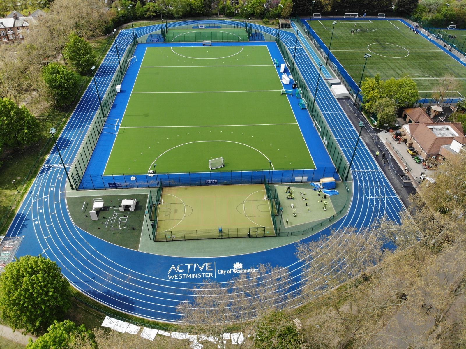 Paddington Recreation Ground adds this new running track surface to many other top standard facilities, including a full size 3G football pitch.